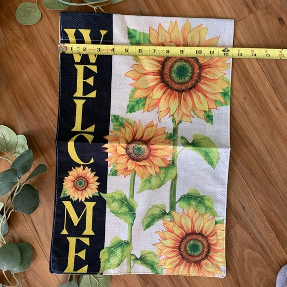 ~🌻Welcome Spring Summer Burlap Garden Flag Sunflower~ - Picture 5 of 6